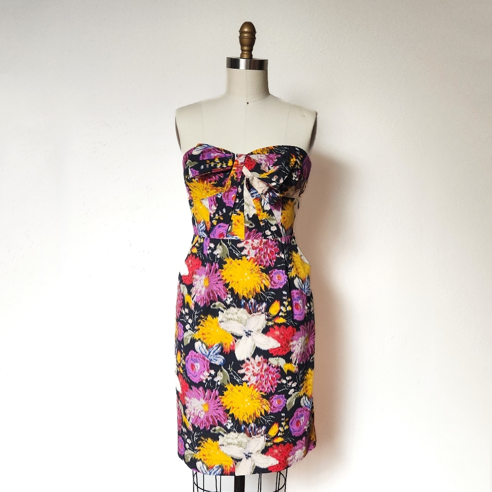 Moulinette Soeurs Anthropologie Retro Style Floral Wiggle Dress Size 4 EUC